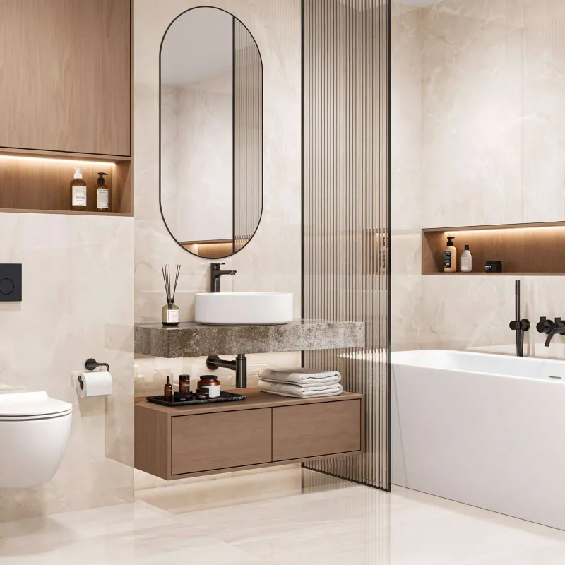 Керамогранит Charm Onyx Crema 600х1200х7 мм бежевый полированный New Trend_1