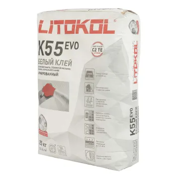 Изображение товара Клей для плитки Litokol Litoplus К55 C2TE белый 25 кг для внутренних и наружных работ Изображение товара Клей для плитки Litokol Litoplus К55 C2TE белый 25 кг для внутренних и наружных работ