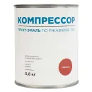 Грунт-эмаль по ржавчине 3в1 Компрессор красная глянцевая 0,8кг_3
