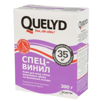Изображение товара Клей обойный Quelyd Спец-Винил 35 м² 300 г для виниловых обоев Изображение товара Клей обойный Quelyd Спец-Винил 35 м² 300 г для виниловых обоев