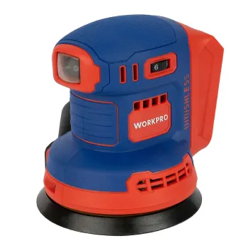Изображение товара Шлифмашинка эксцентриковая Workpro 125мм 20В WP392203 - мощный инструмент для шлифовки и полировки Изображение товара Шлифмашинка эксцентриковая Workpro 125мм 20В WP392203 - мощный инструмент для шлифовки и полировки