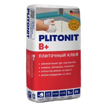 Изображение товара Клей для плитки Plitonit B+ С2ТЕ 25 кг для внутренних и наружных работ Изображение товара Клей для плитки Plitonit B+ С2ТЕ 25 кг для внутренних и наружных работ