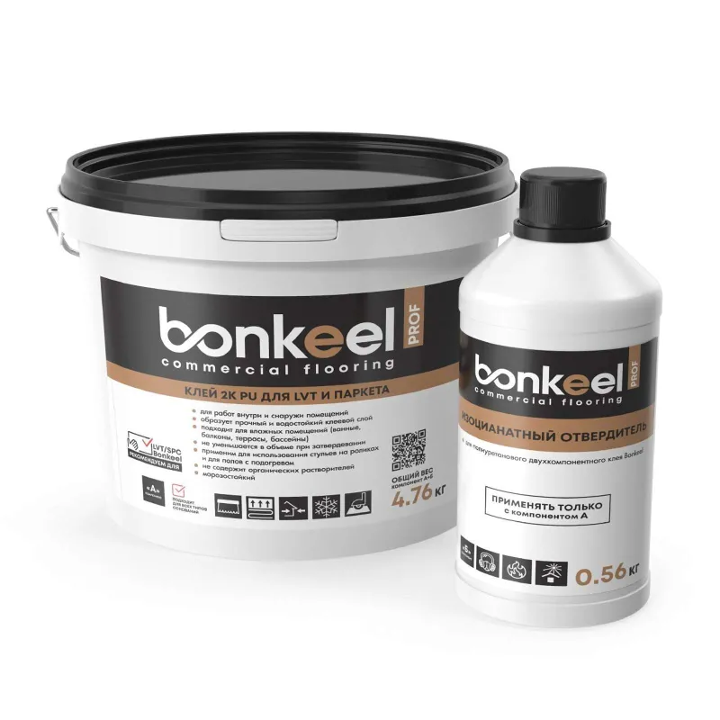 Клей для плитки ПВХ и паркета Bonkeel Prof 2K PU 4,76кг_1