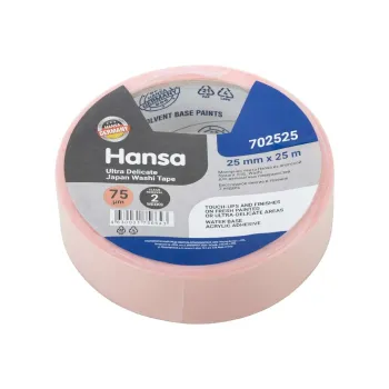 Изображение товара Малярная лента Hansa 25мм на 25м для деликатных поверхностей розовая Изображение товара Малярная лента Hansa 25мм на 25м для деликатных поверхностей розовая