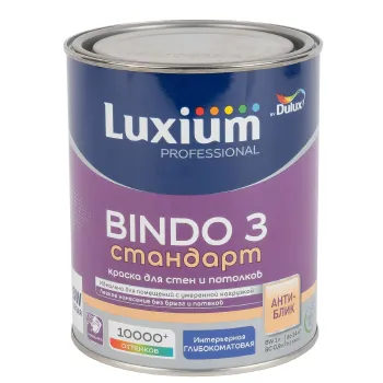Изображение товара Интерьерная глубокоматовая краска Luxium Bindo 3 1л для стен и потолков Изображение товара Интерьерная глубокоматовая краска Luxium Bindo 3 1л для стен и потолков