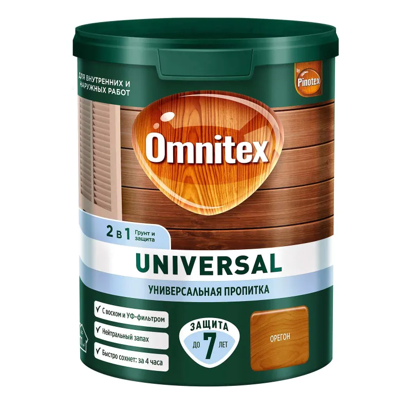 Пропитка 2в1 Omnitex Universal орегон полуматовая 0,9л_1