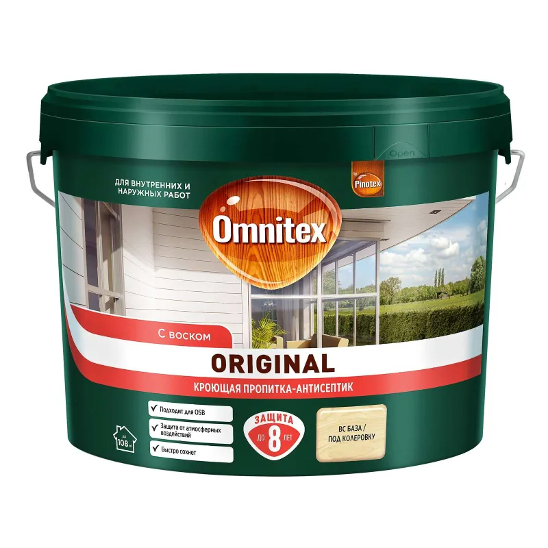 Декоративно-защитное средство для дерева Omnitex Original (база BC) полуматовое 8,4л_1