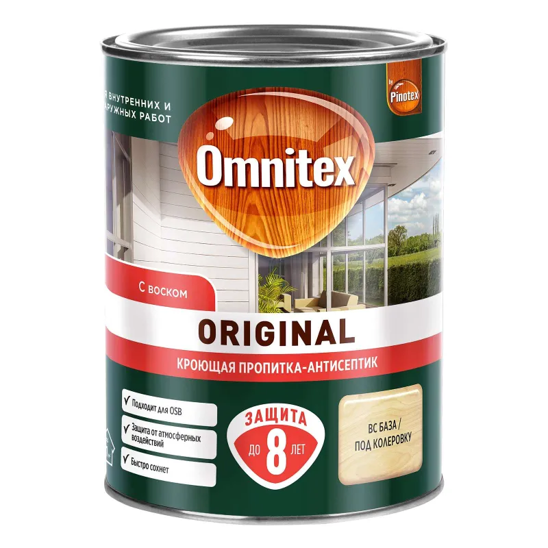 Декоративно-защитное средство для дерева Omnitex Original (база BC) полуматовое 0,84л_1