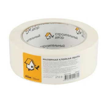 Изображение товара Малярная лента 38ммх40м Строительный двор белая для отделочных работ Изображение товара Малярная лента 38ммх40м Строительный двор белая для отделочных работ