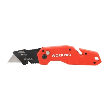 Изображение товара Складной нож Workpro с трапециевидными лезвиями и нейлоновым корпусом Изображение товара Складной нож Workpro с трапециевидными лезвиями и нейлоновым корпусом