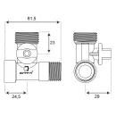 Кран шаровый для сантехприборов ВР-НР-НР 1/2"х3/4"х1/2" с отражателем СТМ_5