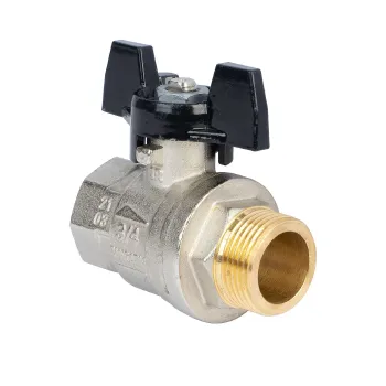 Изображение товара Кран шаровый Italica Rub НР-ВР 3/4" усиленный бабочка надежное подключение Изображение товара Кран шаровый Italica Rub НР-ВР 3/4" усиленный бабочка надежное подключение