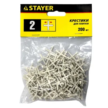 Изображение товара Крестики для плитки Stayer 2 мм (200 штук) - идеальные для укладки Изображение товара Крестики для плитки Stayer 2 мм (200 штук) - идеальные для укладки