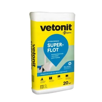Шпаклевка гипсовая для заделки швов и стыков Vetonit Superflot 20кг
