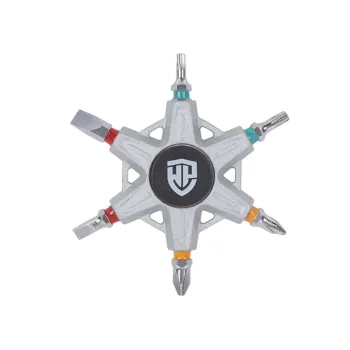 Отвертка для бит 1/4" вращающийся с битами 6в1 Workpro