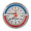 Термоманометр аксиальный 80мм 1\2" Stout_1