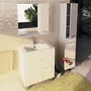 Тумба с раковиной Comforty Модена М-75 белая матовая с раковиной Quadro 75_1