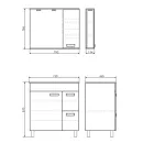 Тумба с раковиной Comforty Модена М-75 белая матовая с раковиной Quadro 75_2