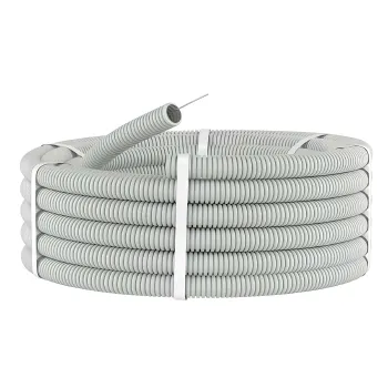 Изображение товара Гофрированная труба ПВХ 20 мм протяжка 100 м УралПак серый Изображение товара Гофрированная труба ПВХ 20 мм протяжка 100 м УралПак серый