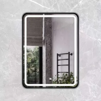 Изображение товара Зеркало Comforty Ситара-60 с LED подсветкой и сенсором черный матовый Изображение товара Зеркало Comforty Ситара-60 с LED подсветкой и сенсором черный матовый