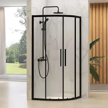 Изображение товара Душевой уголок Comforty полукруг 90х90 см прозрачное стекло Изображение товара Душевой уголок Comforty полукруг 90х90 см прозрачное стекло