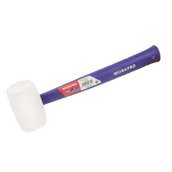 Киянка резиновая белая 450г с фиберглассовой рукояткой Workpro