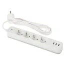 Фильтр сетевой 3м 4 розетки 3 USB с заземлением и выключателем белый Эра_1