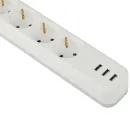 Фильтр сетевой 3м 4 розетки 3 USB с заземлением и выключателем белый Эра_2