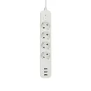 Фильтр сетевой 3м 4 розетки 3 USB с заземлением и выключателем белый Эра_3