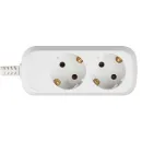 Колодка розеточная 2 гнезда с заземлением 16А 250В IP20 белая Эра_2