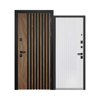 Изображение товара Входная дверь Luxor 2МДФ 3Д Рейка орех америк и мокко белый 860мм правая Изображение товара Входная дверь Luxor 2МДФ 3Д Рейка орех америк и мокко белый 860мм правая