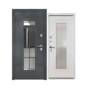 Изображение товара Входная дверь Luxor Termo 7 букле графит белый 960мм левая с терморазрывом Изображение товара Входная дверь Luxor Termo 7 букле графит белый 960мм левая с терморазрывом