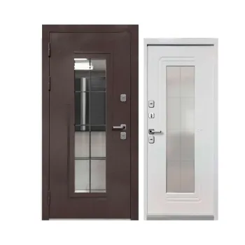 Изображение товара Входная дверь с терморазрывом Luxor Termo 7 860мм левая шоколад/белый Изображение товара Входная дверь с терморазрывом Luxor Termo 7 860мм левая шоколад/белый