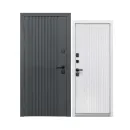 Изображение товара Дверь входная с терморазрывом Luxor Termo Рейка Муар 7024/эмалит белый 960мм левая