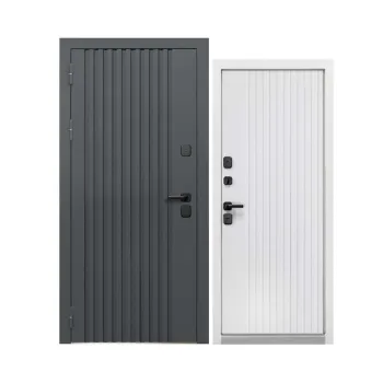 Изображение товара Входная дверь с терморазрывом Luxor Termo Рейка Муар 7024 электали белый 960 мм левая Изображение товара Входная дверь с терморазрывом Luxor Termo Рейка Муар 7024 электали белый 960 мм левая