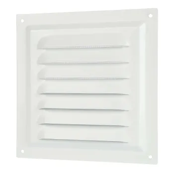 Изображение товара Металлическая вентиляционная решетка ERA 150х150 Белая для внутреннего и наружного монтажа Изображение товара Металлическая вентиляционная решетка ERA 150х150 Белая для внутреннего и наружного монтажа