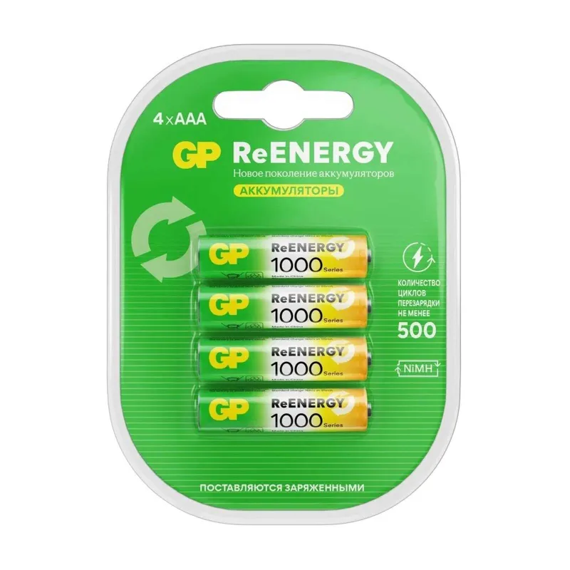 Аккумулятор перезаряжаемый GP ReEnergy AAA 950мАч 4шт_1