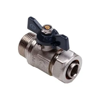 Изображение товара Кран шаровый обжим 20х3/4" НР (для мп систем) Aqualink Изображение товара Кран шаровый обжим 20х3/4" НР (для мп систем) Aqualink