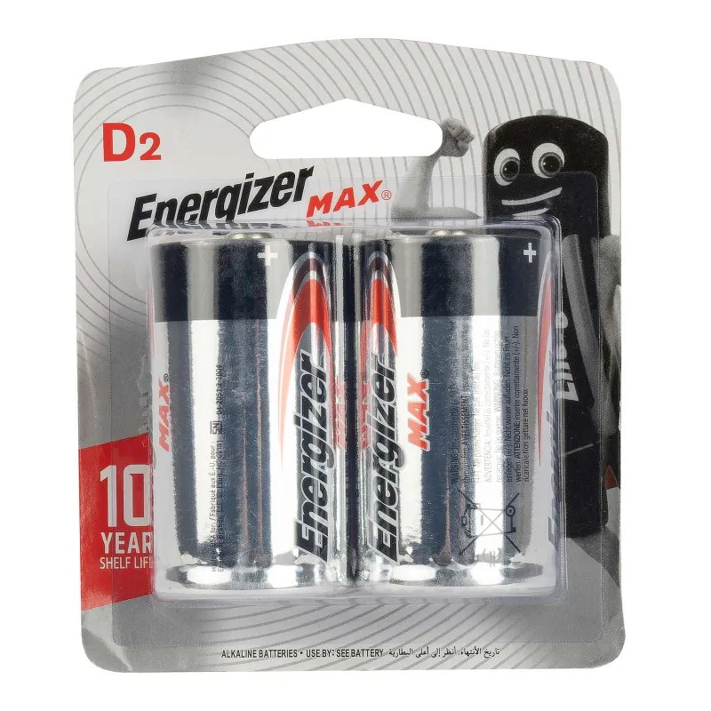 Батарейка алкалиновая Energizer Мах D - 2 шт на блистере_1