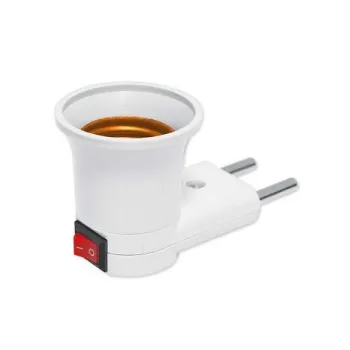 Изображение товара Патрон переходник с розетки на E27 для ламп, пластиковый, Navigator Изображение товара Патрон переходник с розетки на E27 для ламп, пластиковый, Navigator