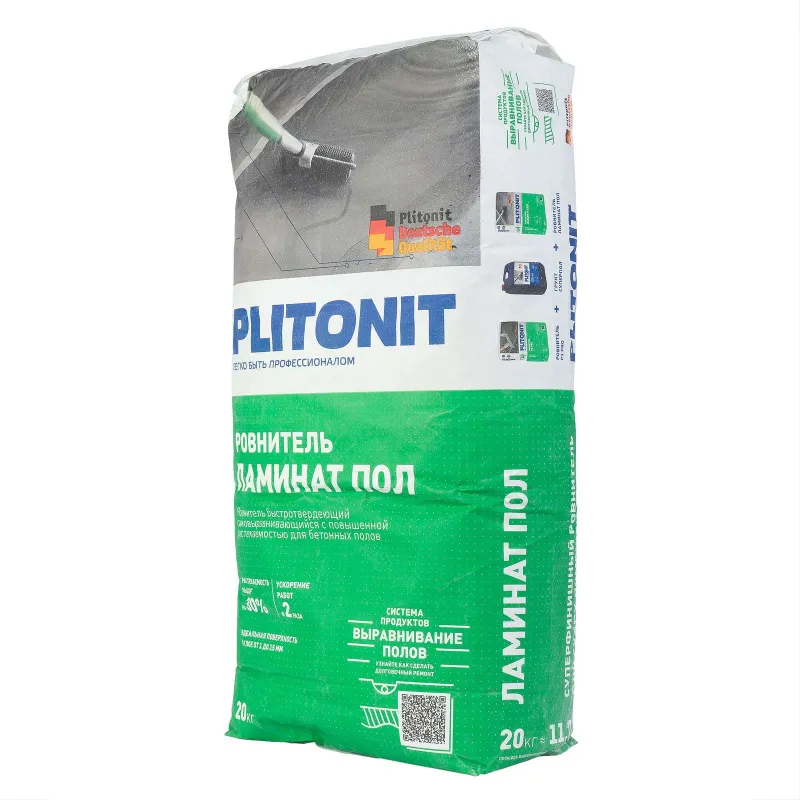 Наливной пол Plitonit Ламинат Пол финишный, 20 кг_1