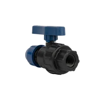 Изображение товара Кран шаровой ПНД компрессионный 20х1/2 ВР для водопроводных систем RTP Изображение товара Кран шаровой ПНД компрессионный 20х1/2 ВР для водопроводных систем RTP