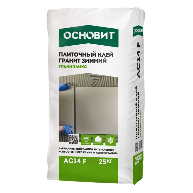 Клей для плитки Основит Гранипликс AC14 F зимний С1T, 25 кг_1