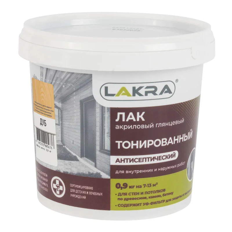 Лак Лакра, тонированный, Дуб 0,9 кг_1
