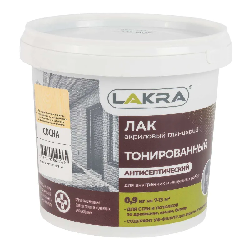 Лак Лакра, тонированный, Сосна 0,9 кг_1