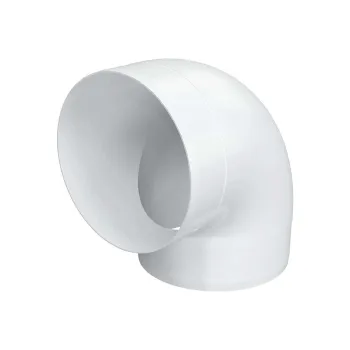 Изображение товара Круглое пластиковое колено Era 90° 125 мм для вентиляционных систем Изображение товара Круглое пластиковое колено Era 90° 125 мм для вентиляционных систем