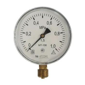 Изображение товара Манометр радиальный 10 бар D=100мм M20x1.5 МТ-100 для промышленности Изображение товара Манометр радиальный 10 бар D=100мм M20x1.5 МТ-100 для промышленности
