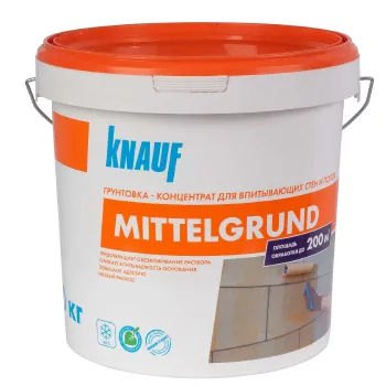 Изображение товара Грунтовка-концентрат глубокого проникновения Knauf Миттельгрунд 10 кг для внутренних и наружных раб Изображение товара Грунтовка-концентрат глубокого проникновения Knauf Миттельгрунд 10 кг для внутренних и наружных раб