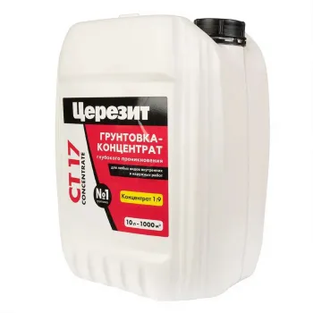 Изображение товара Грунтовка-концентрат глубокого проникновения Церезит CT 17 10 л Изображение товара Грунтовка-концентрат глубокого проникновения Церезит CT 17 10 л
