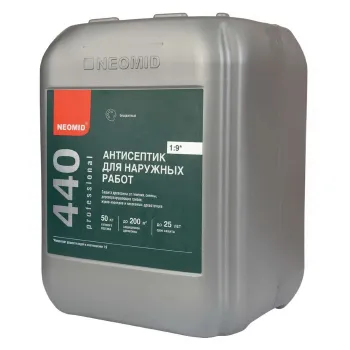 Изображение товара Антисептик для наружных работ Neomid 440 бесцветный концентрат 5кг Изображение товара Антисептик для наружных работ Neomid 440 бесцветный концентрат 5кг